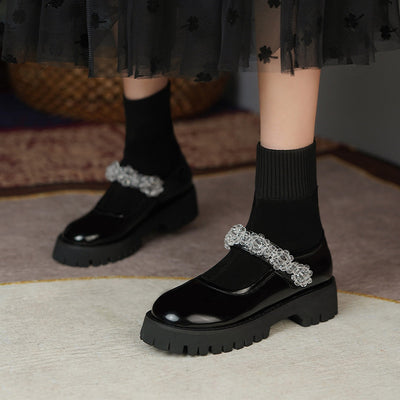 Botas Cortas de Tacón Medio con Plataforma y Hebilla de Copo de Nieve - Image 10