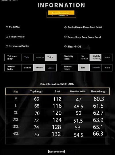 Abrigo Oversize Forrado en Polar para Hombre Talla Grande - Image 9