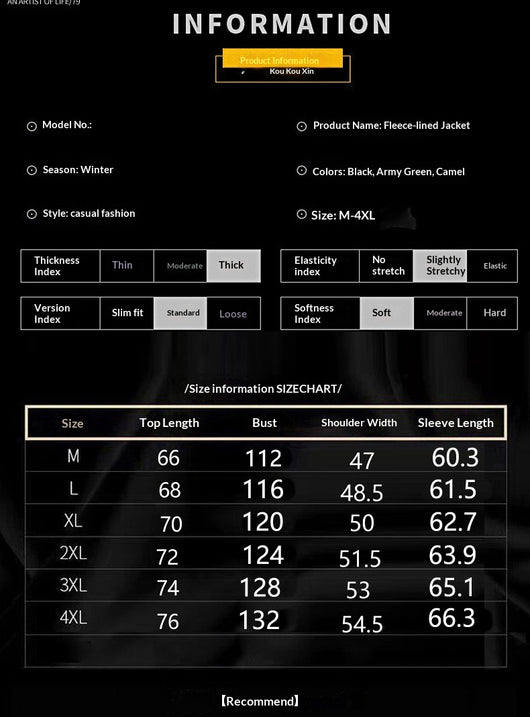 Abrigo Oversize Forrado en Polar para Hombre Talla Grande - Image 9