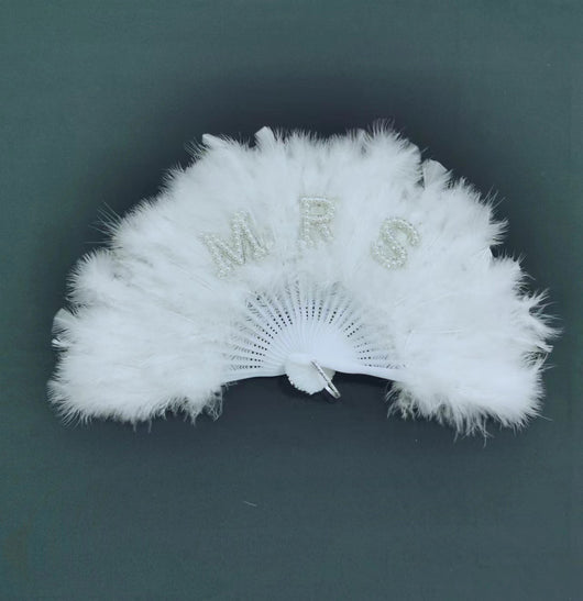 Abanico de Plumas Blanco Perla para Novia - Image 5