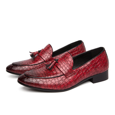Zapatos de Cuero Elegantes Transpirables con Punta Afilada y Borlas para Hombre - Image 4