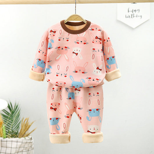 Conjunto de Ropa Térmica Infantil Algodón con Forro Polar Engrosado - Image 10