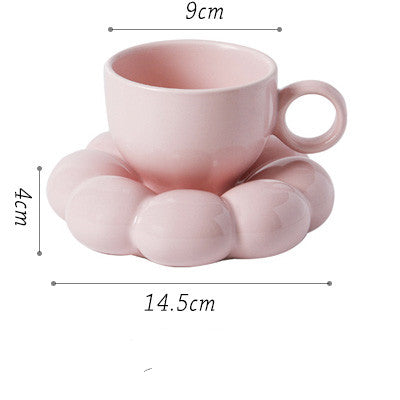 Taza de Desayuno con Plato de Cerámica Floral y Colores Vibrantes - Image 2