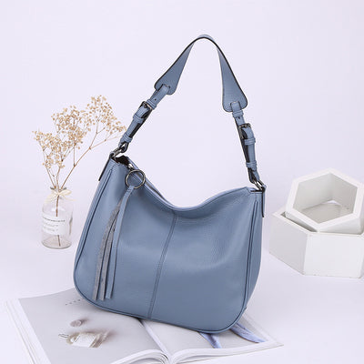 Bolso Tote de Cuero Genuino para Mujer - Piel de Res Premium con Detalles de Borla - Image 4