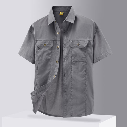 Camisa de Trabajo Casual en Colores Sólidos para Hombre - Image 9