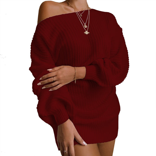 Vestido de Lana Tejida con Mangas Farol - Image 5