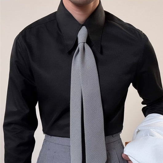 Camisa Business Casual Manga Larga Slim Fit Cuello Italiano Hombre - Image 25