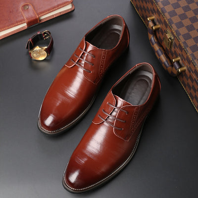 Zapatos Formales de Cuero con Cordones para Hombre Talla Grande - Image 3
