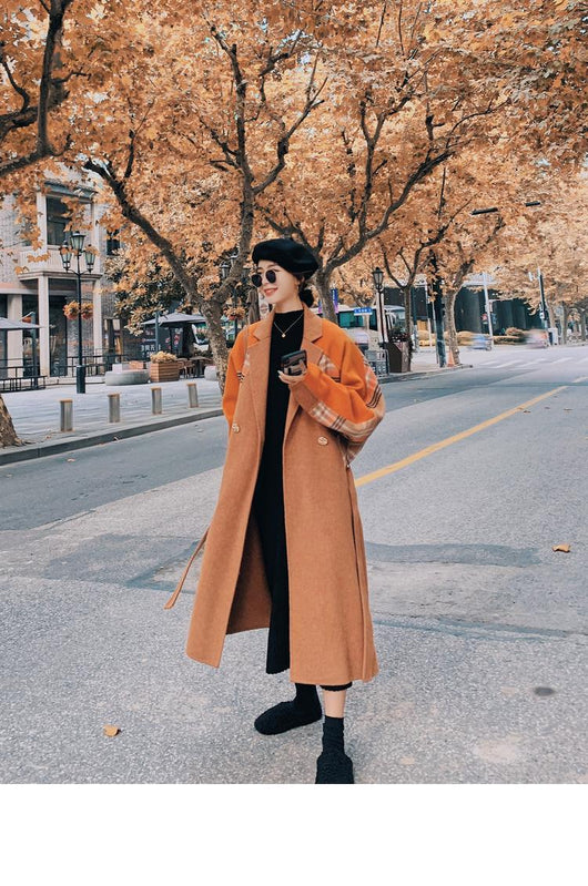 Chaqueta Retro de Lana a Cuadros con Costura Gruesa y Cálida para Mujer - Image 3