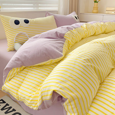 Juego de Cama Ojos Grandes - Funda Nórdica 4 Piezas Efecto Satinado - Image 9
