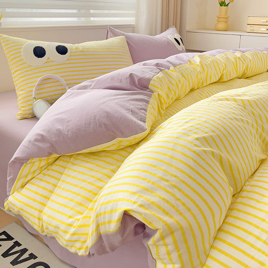 Juego de Cama Ojos Grandes - Funda Nórdica 4 Piezas Efecto Satinado - Image 9
