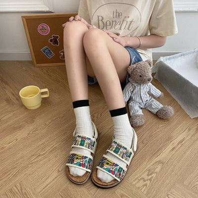Sandalias Bordadas con Suela de Corcho para Mujer - Image 20