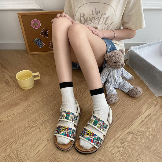 Sandalias Bordadas con Suela de Corcho para Mujer - Image 20