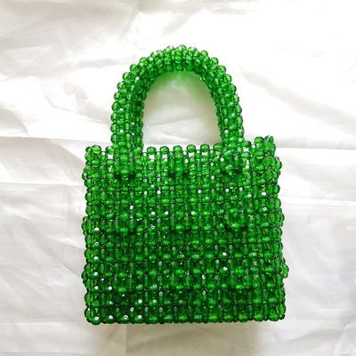 Bolso Tejido a Mano con Perlas de Verano - Image 3