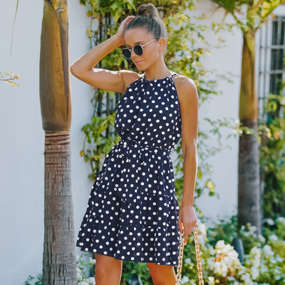 Vestido Elegante de Chifón con Lunares para Mujer - Image 20