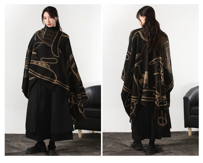Capa Dividida de Cachemira Estilo Oscuro - Abrigo Cálido y Elegante - Image 17