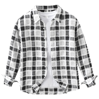 Camisa de Cuadros Japonesa Manga Larga para Hombre - Image 10