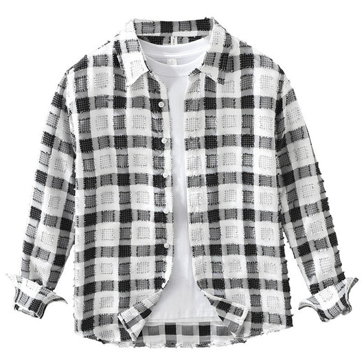 Camisa de Cuadros Japonesa Manga Larga para Hombre - Image 10