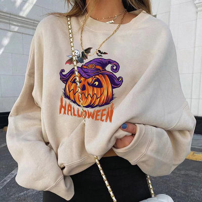 Suéter Navideño con Estampado de Calabaza Cuello Redondo Manga Larga - Image 5