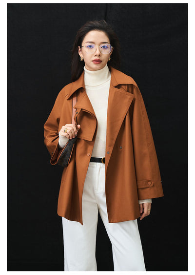 Abrigo Gabardina Asimétrica Suelta Casual Midi para Mujer - Image 14