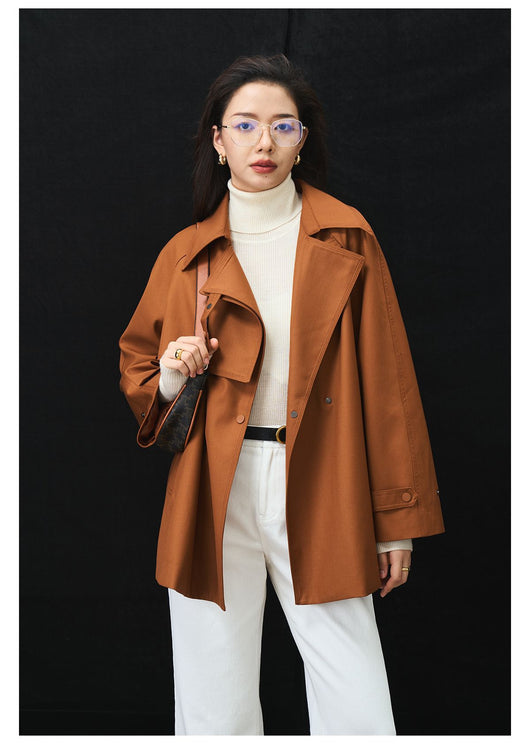 Abrigo Gabardina Asimétrica Suelta Casual Midi para Mujer - Image 14