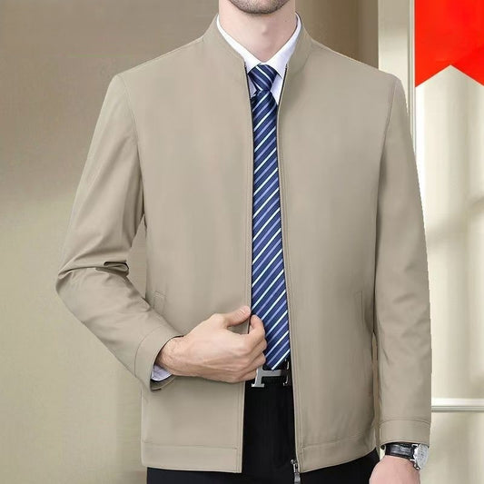 Chaqueta de Cuello Alto Sin Planchado para Hombre