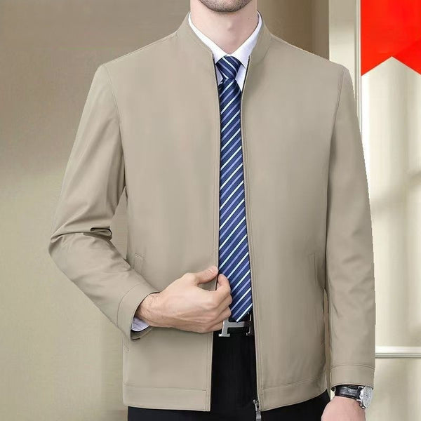 Chaqueta de Cuello Alto Sin Planchado para Hombre