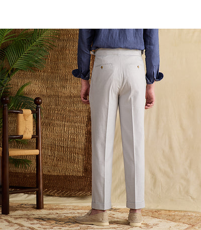 Pantalón Lino Algodón Cintura Alta Recto Casual - Image 12