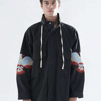 Chaqueta de Trabajo Suelta con Bolsillos