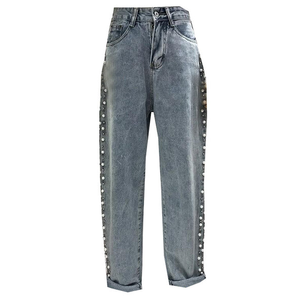 Jeans de Cintura Alta Rectos Anchos y Versátiles para Mujer