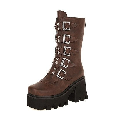 Botas Martin Plataforma Estilo Punk para Mujer - Image 6