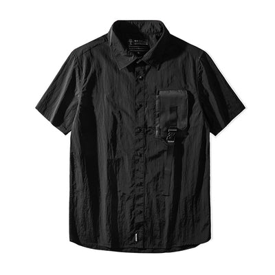 Camisa Casual de Manga Corta Uniforme Sólido para Hombre - Image 10