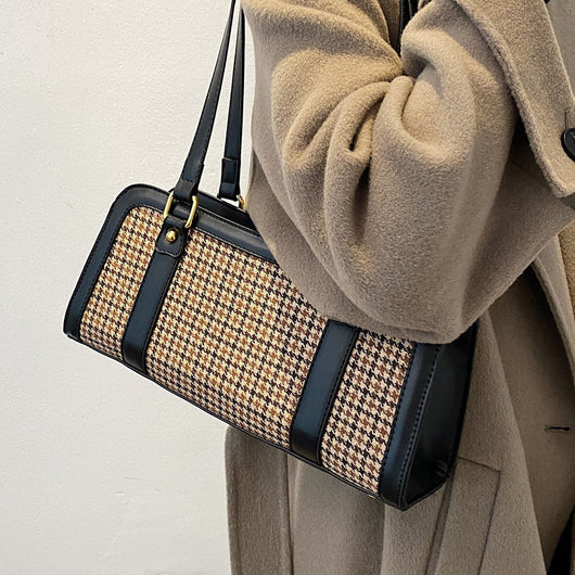 Bolso Axilar Pied de Poule Asimétrico para Mujer - Image 6
