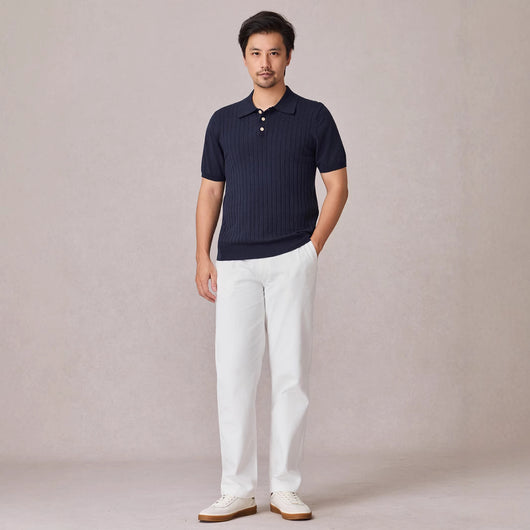 Polo Tejido Elástico Manga Corta para Hombre - Image 2