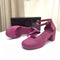 Sandalias de Tacón Medio con Suela Suave y Material PVC Flexible para Mujer