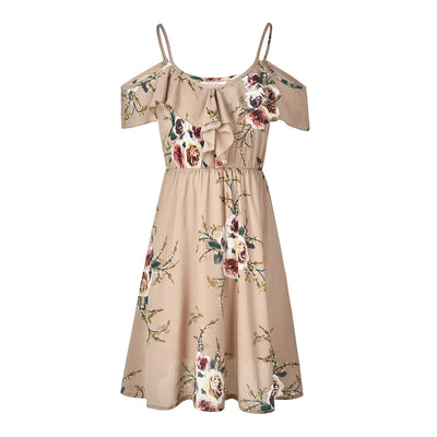 Vestido Suspender con Volantes y Estampado Hombros Descubiertos - Image 6