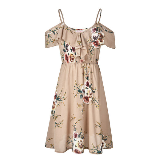 Vestido Suspender con Volantes y Estampado Hombros Descubiertos - Image 6