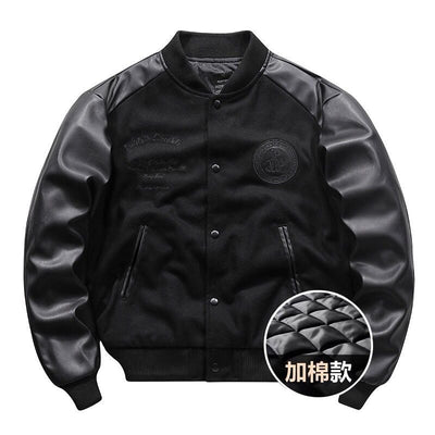 Chaqueta Bomber Retro Americana con Bordados y Costuras Artesanales - Image 9