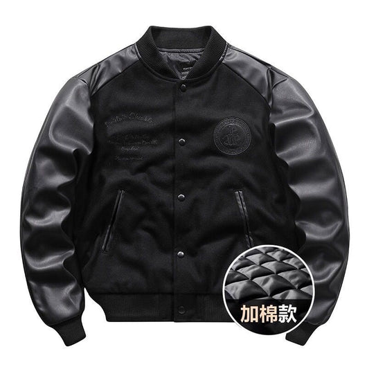 Chaqueta Bomber Retro Americana con Bordados y Costuras Artesanales - Image 9