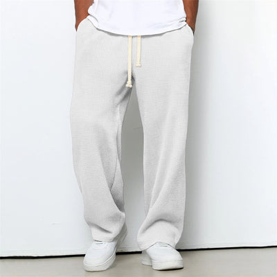 Pantalones Athleisure de Pierna Ancha y Tejido Waffle para Hombre - Image 7