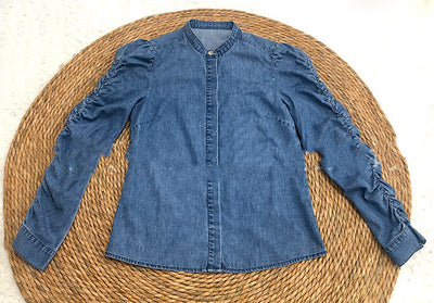 Camisa de Mezclilla Delgada para Commuter - Manga Larga Versátil - Image 5