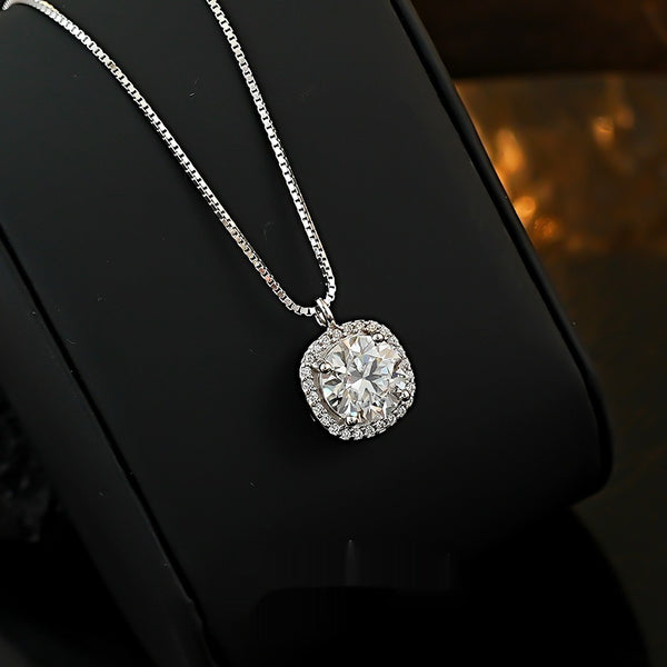 Collar de Plata 925 con Diamante Moissanita Incrustado - Diseño Escote - Image 3