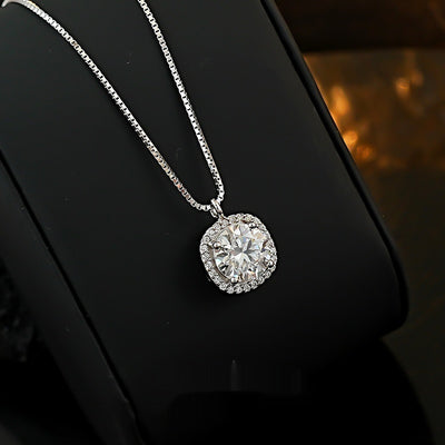 Collar de Plata 925 con Diamante Moissanita Incrustado - Diseño Escote - Image 3