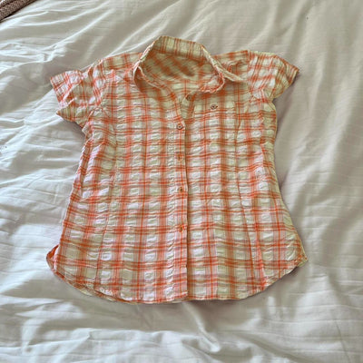 Camisa Cuadros Mujer Manga Corta Suelta Versátil - Image 10
