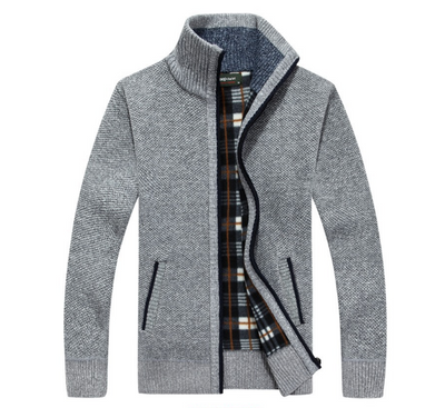 Suéter de Punto para Hombre con Mangas de Terciopelo - Chamarra Abrigada de Otoño - Image 18