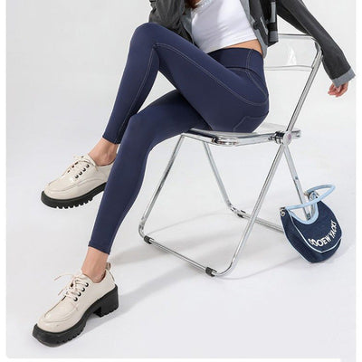 Pantalones Yoga Denim Blanco Minimalista para Mujer - Image 5