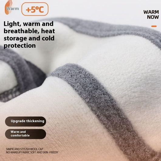 Light grey plush warm mask with integrated fleece-lined ear protection, designed for cold weather. - Image 11