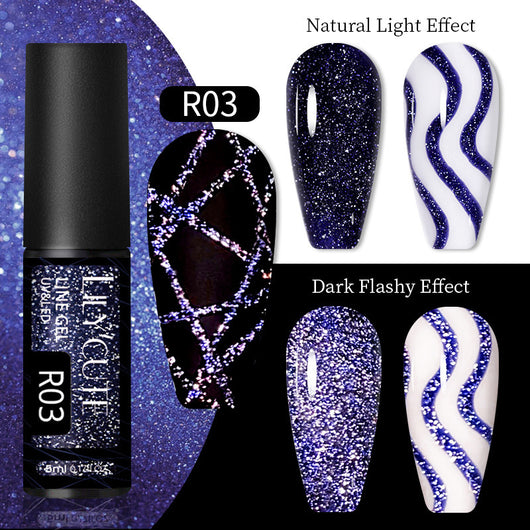 Gel de Uñas Efecto Espejo Brillante con Lentejuelas Reflectantes - Image 8