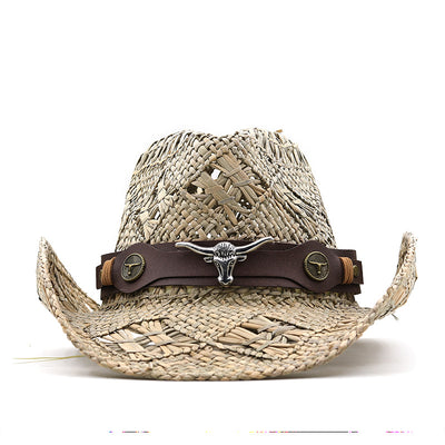 Sombrero Vaquero Occidental Tejido a Mano con Decoración de Pasto Natural - Image 8
