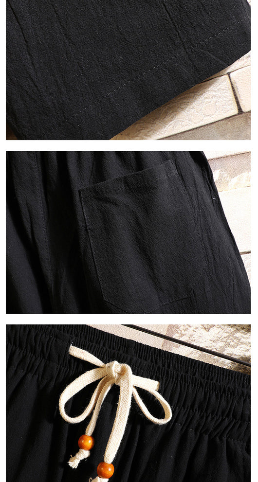 Traje Corto de Lino para Hombre Estilo Chino - Image 19